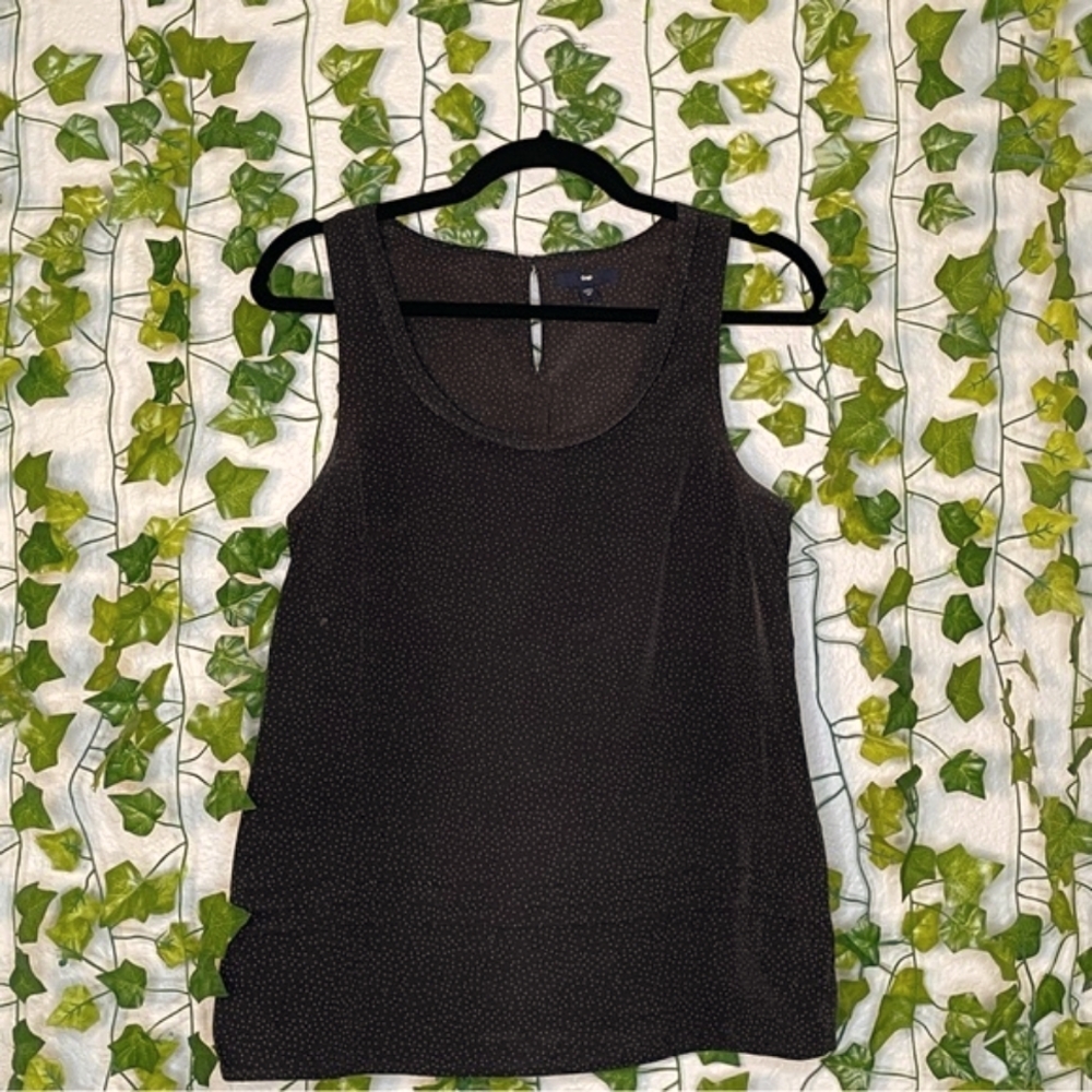 Gap Black & White Polka Dot Scoop Neck Sleeveless Tank Top